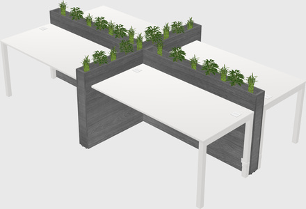Rectangular shared desk