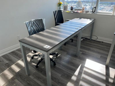 Parallel desk + file cabinet