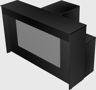 L-shaped reception desk