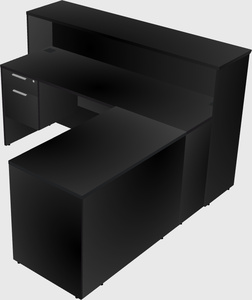 L-shaped reception desk