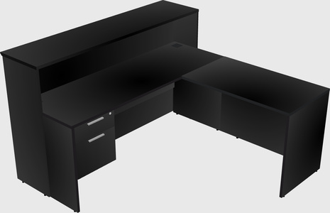 L-shaped reception desk