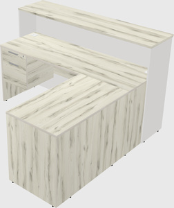 L-shaped reception desk