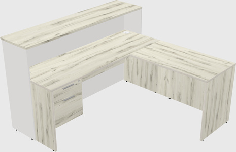 L-shaped reception desk