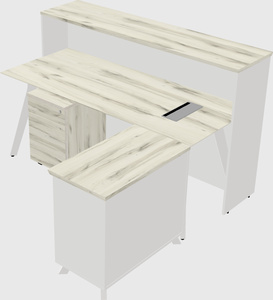 L-shaped reception desk