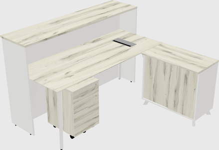 L-shaped reception desk