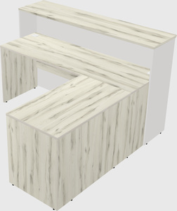 L-shaped reception desk