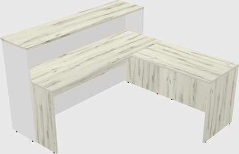L-shaped reception desk