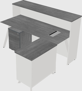 L-shaped reception desk