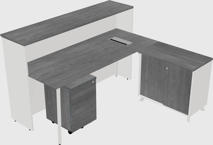 L-shaped reception desk