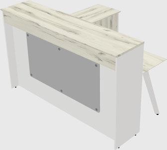 L-shaped reception desk