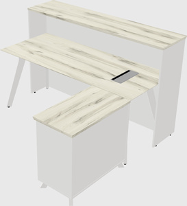 L-shaped reception desk