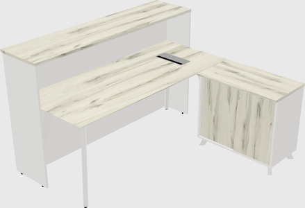 L-shaped reception desk