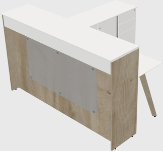 L-shaped reception desk