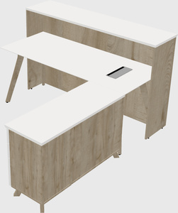 L-shaped reception desk