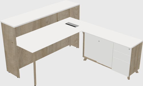 L-shaped reception desk
