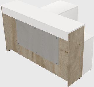 L-shaped reception desk