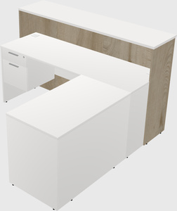 L-shaped reception desk