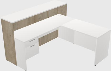L-shaped reception desk