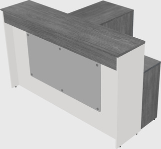 L-shaped reception desk