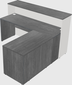 L-shaped reception desk