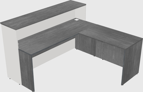 L-shaped reception desk