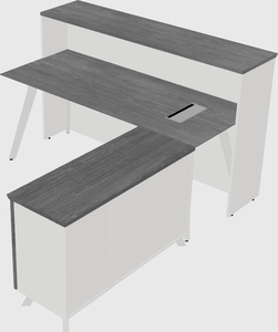 L-shaped reception desk