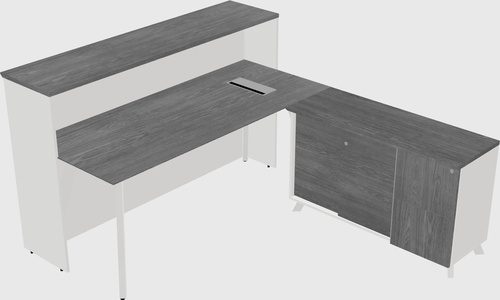 L-shaped reception desk