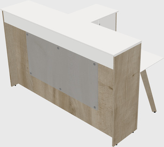 L-shaped reception desk