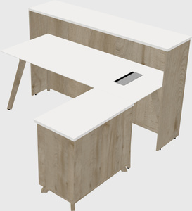 L-shaped reception desk