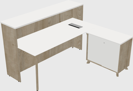 L-shaped reception desk
