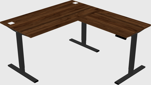 Sit-to-stand l-shaped desk