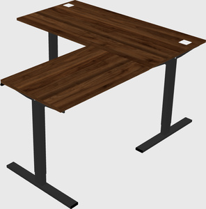 Sit-to-stand l-shaped desk
