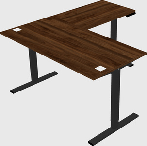 Sit-to-stand l-shaped desk