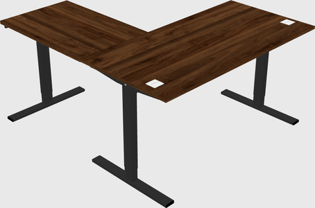 Sit-to-stand l-shaped desk
