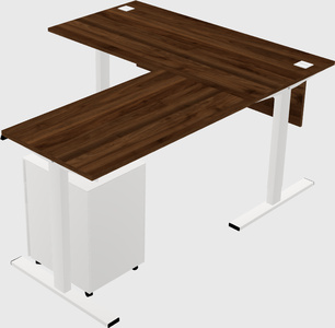 Sit-to-stand l-shaped desk