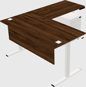 Sit-to-stand l-shaped desk