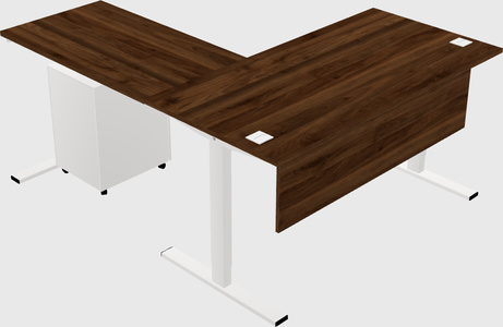 Sit-to-stand l-shaped desk