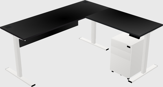 Sit-to-stand L-shaped Desk