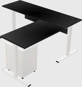 Sit-to-stand l-shaped desk