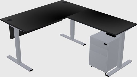 Sit-to-stand L-shaped Desk