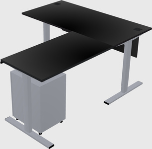 Sit-to-stand l-shaped desk