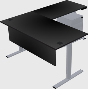 Sit-to-stand l-shaped desk