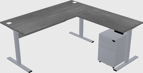Mesa em forma de l sit-to-stand