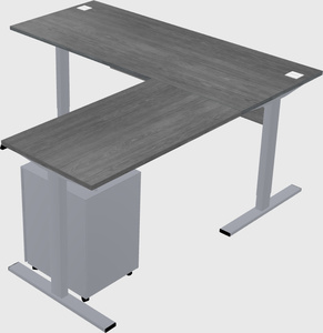 Mesa em forma de l sit-to-stand