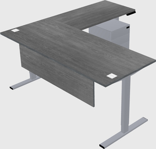 Mesa em forma de l sit-to-stand