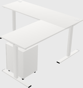 Sit-to-stand l-shaped desk