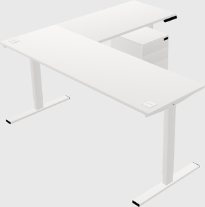 Sit-to-stand l-shaped desk
