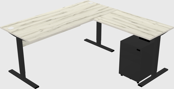 Sit-to-stand L-shaped Desk