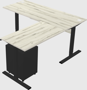 Sit-to-stand l-shaped desk