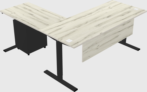 Sit-to-stand l-shaped desk